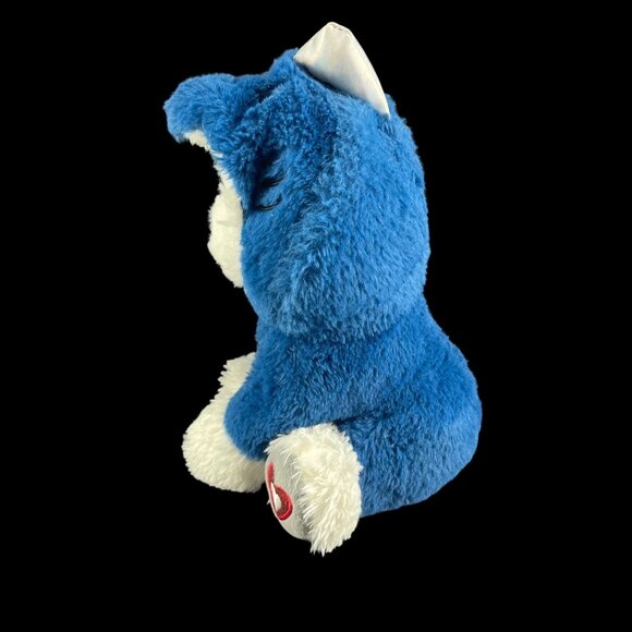 Husky-Inspired Plush Toy With Heart Embroidery & Silver Horn 12" Tall - Picture 5 of 6